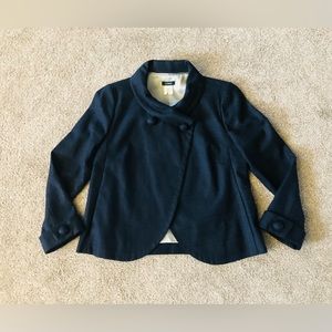 J.Crew Linen Cotton Jacket Blazer 4  Pockets casual navy classic workwear career